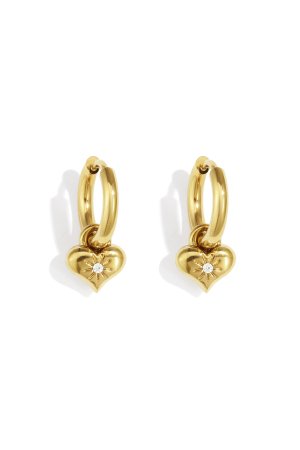 Boucles D'oreilles Teinte Coeur - Doré h5 
