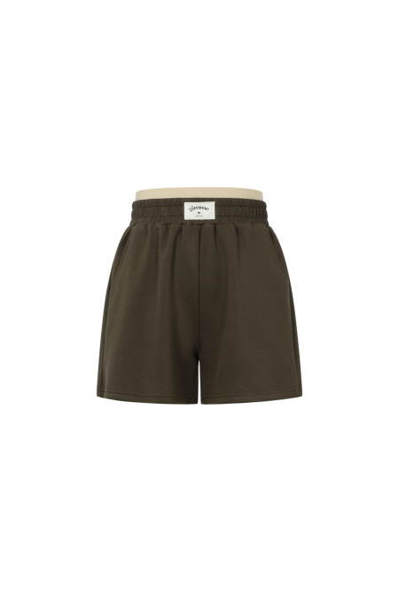 Shorts Casual Femme en Fibre de Polyester Tricotée Sporty Couleur Unie 2