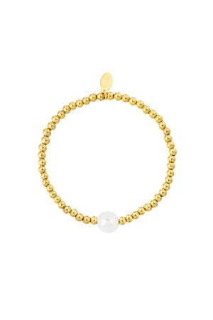 Bracelet Big Pearl Couleur Or Acier Inoxydable h5 Image3