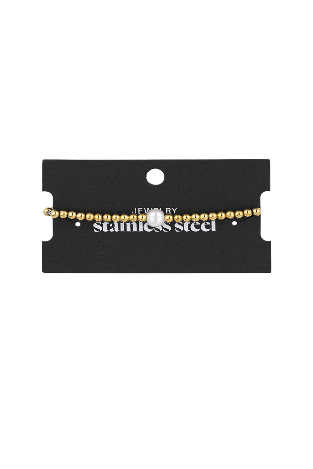 Bracelet Big Pearl Couleur Or Acier Inoxydable Image4