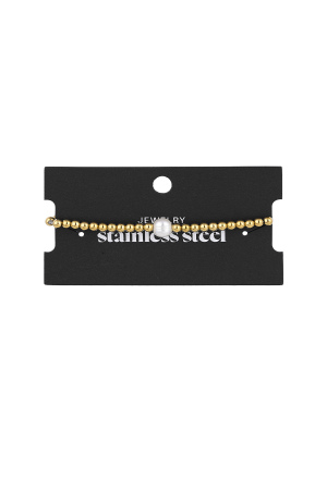 Bracelet Big Pearl Couleur Or Acier Inoxydable h5 Image4