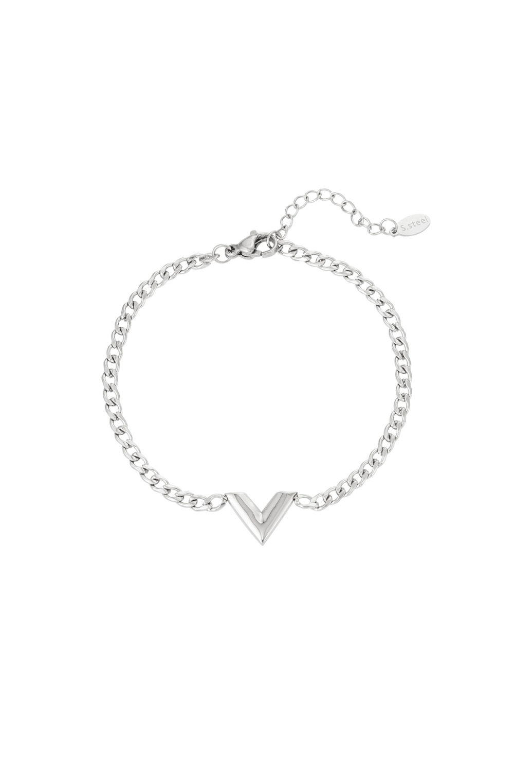 Bracelet Acier Inoxydable Lettre V Couleur Or