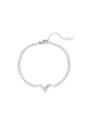 Bracelet Acier Inoxydable Lettre V Couleur Or h5
