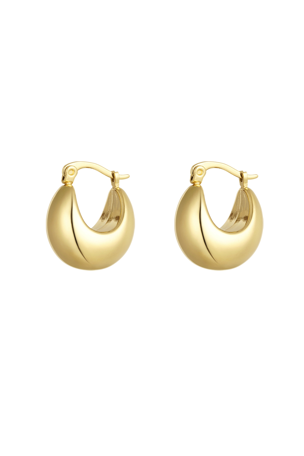 Boucles D'oreilles Mini Demi-Lune Grossière - Dorées 