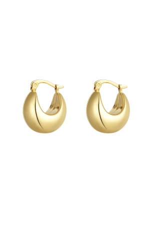 Boucles D'oreilles Mini Demi-Lune Grossière - Dorées h5 