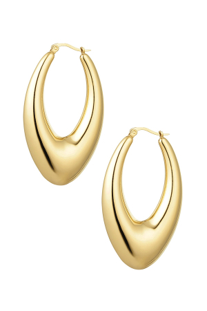 Grandes Boucles D'oreilles Pendantes Dorées - Doré h5 