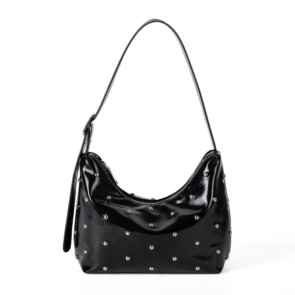 Sac Bandoulière Femme Simple Series, Couleur Unie Décontractée, Rivets, En Pu. 