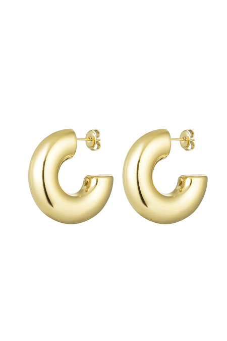 Clous d'oreilles demi-ronds basic large Acier inoxydable
