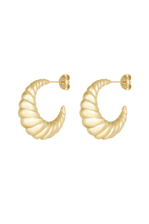 Boucles D'oreilles Croissant - Doré h5 
