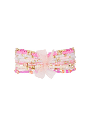 Ensemble De Bracelets Perles Colorées Beige & Couleur Or Acier Inoxydable h5 