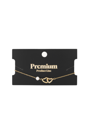 Bracelet Pour Toujours Coeurs - Acier Inoxydable Doré h5 Image3