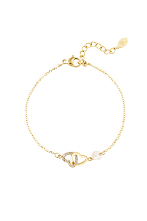 Bracelet Pour Toujours Coeurs - Acier Inoxydable Doré h5 