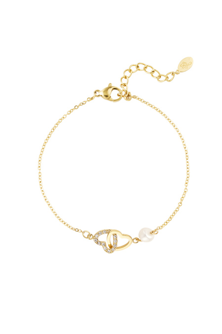 Bracelet pour toujours coeurs - Acier Inoxydable Doré