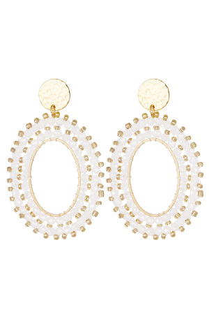 Boucles D'oreilles Double Perles - Cuivre Blanc h5 