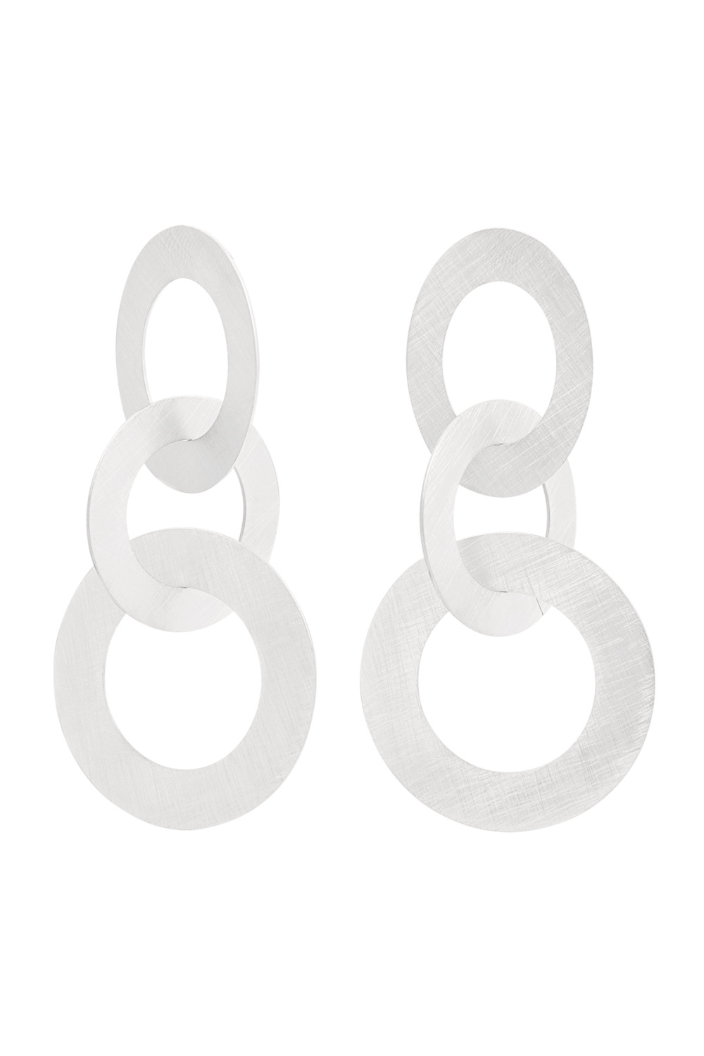 Boucles D'oreilles 3 Cercles - Argenté Acier Inoxydable 