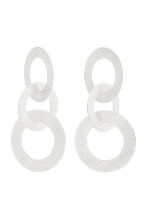 Boucles D'oreilles 3 Cercles - Argenté Acier Inoxydable h5 