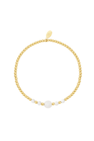Bracelet Perles Or/Blanc Couleur Or Blanc Stone h5 
