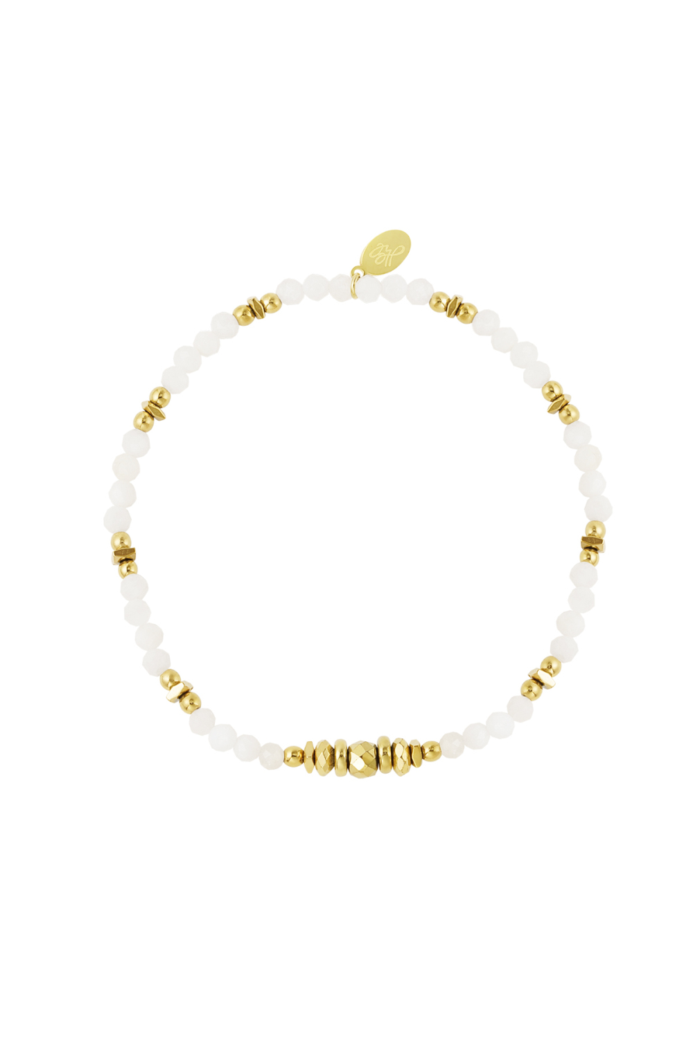 Bracelet Perlé Couleur - Or/Blanc Acier Inoxydable 