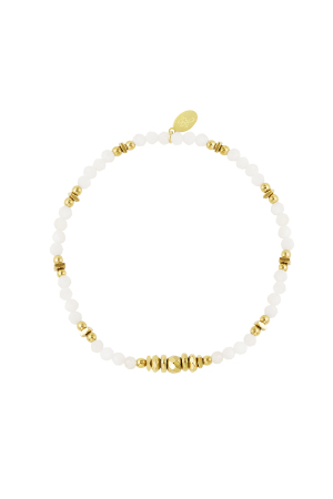 Bracelet Perlé Couleur - Or/Blanc Acier Inoxydable h5 