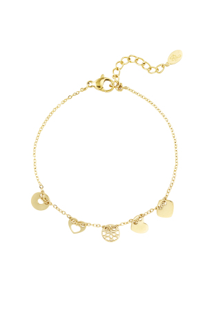 Bracelet Avec Charms - Acier Inoxydable Doré h5 