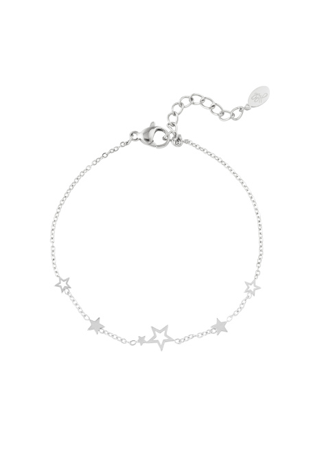 Bracelet acier inoxydable étoiles - argent Argenté