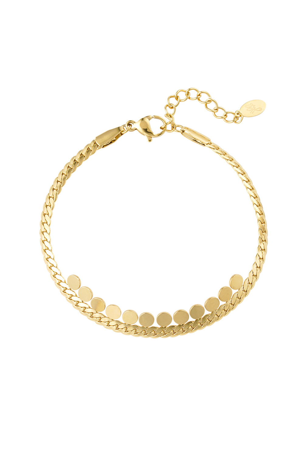 Bracelet Tressé Avec Détails - Acier Inoxydable Doré 