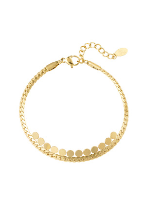 Bracelet Tressé Avec Détails - Acier Inoxydable Doré h5 