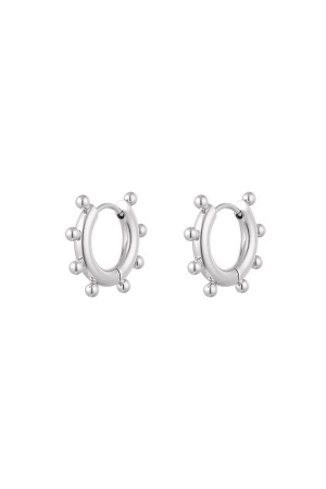 Boucles D'oreilles Petites Boules Rondes - Argentées Acier Inoxydable h5 