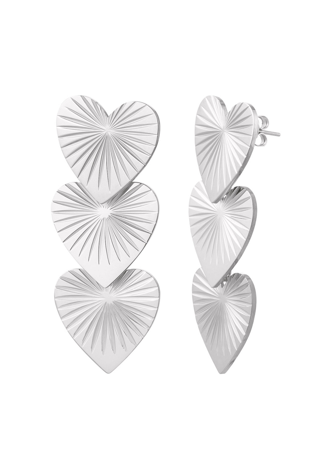 Boucles D'oreilles 3 Coeurs Avec Imprimé 