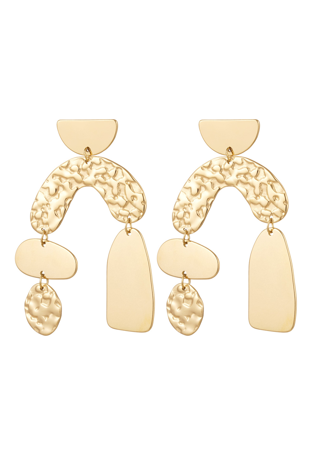 Boucles D'oreilles Déclaration Asymétrique - Argent Acier Inoxydable