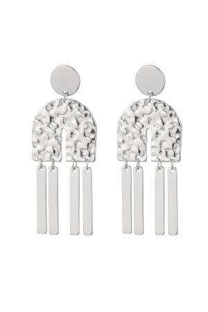 Boucles D'oreilles Déclaration Demi-Arc - Argent Acier Inoxydable h5