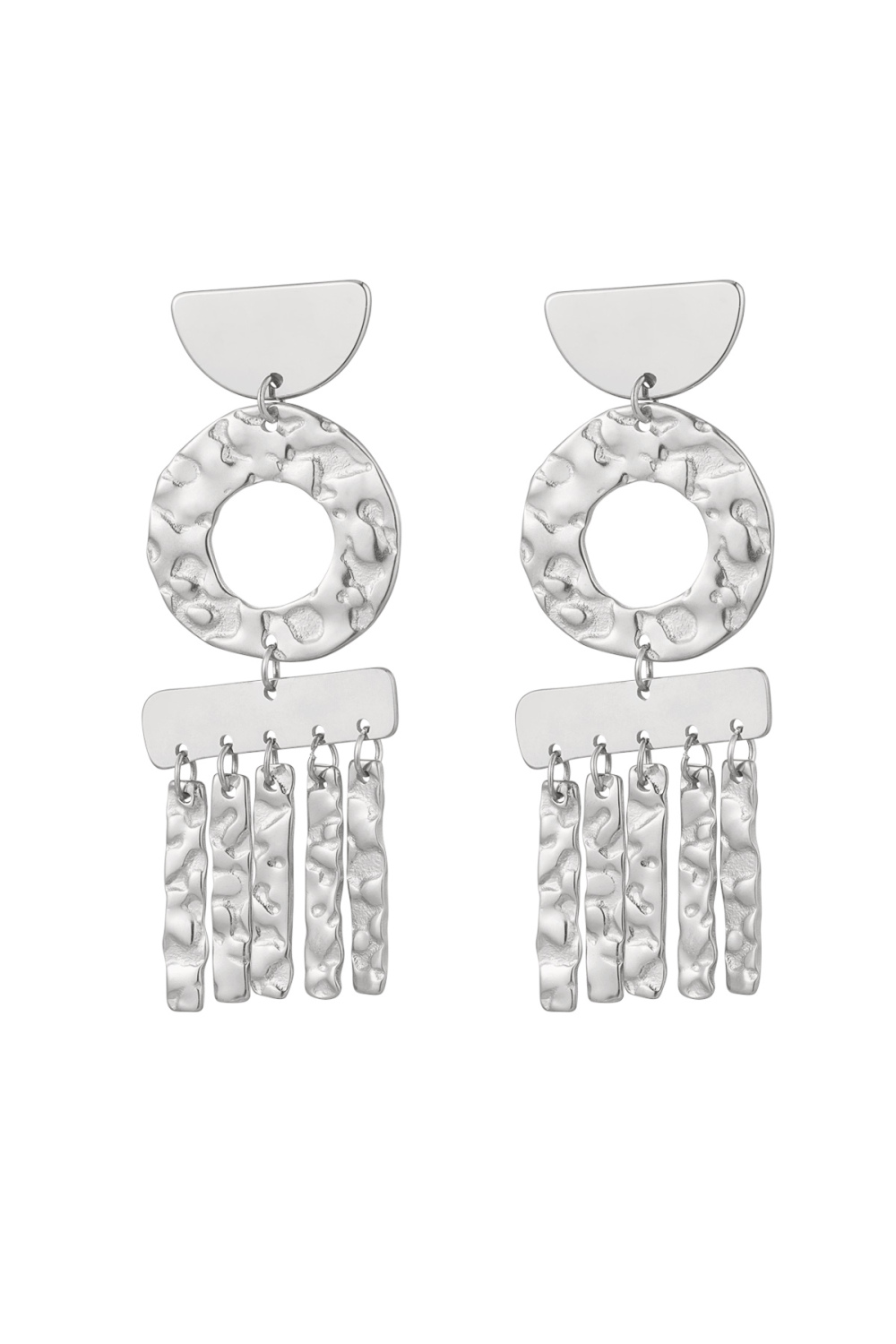 Boucles D'oreilles Déclaration Décoration - Argent Acier Inoxydable
