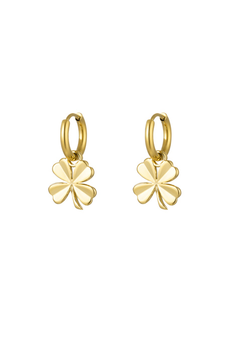 Boucles d'oreilles basic trèfle à quatre feuilles - doré Acier Inoxydable