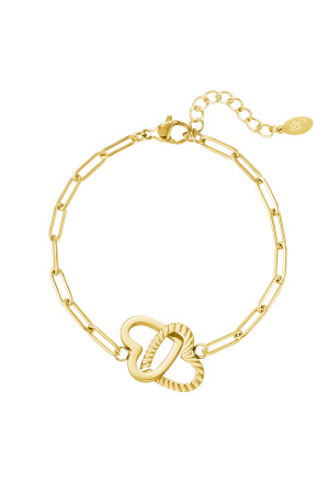 Bracelet Lien Coeurs Liés - Couleur Or Acier Inoxydable h5 