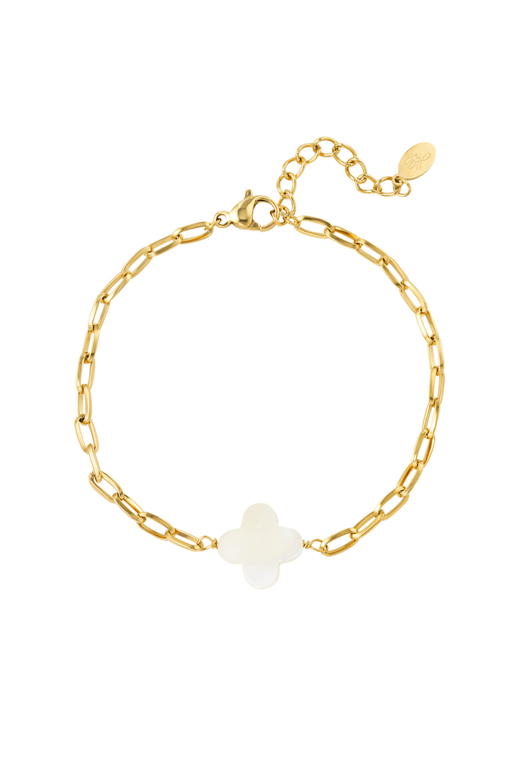 Bracelet Lien Trèfle - Couleur Or Acier Inoxydable 