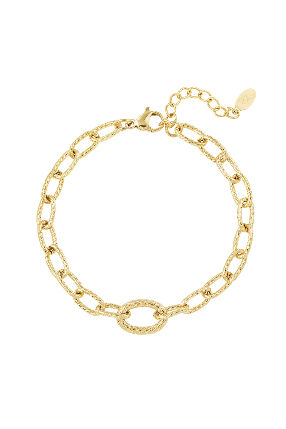 Bracelet À Maillons Avec Structure - Acier Inoxydable Doré 