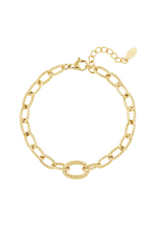 Bracelet À Maillons Avec Structure - Acier Inoxydable Doré h5 