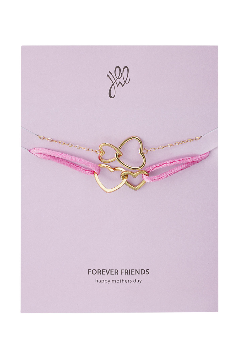 Ensemble De Bracelets Coeurs Connectés - Fête Des Mères - Acier Inoxydable Doré 