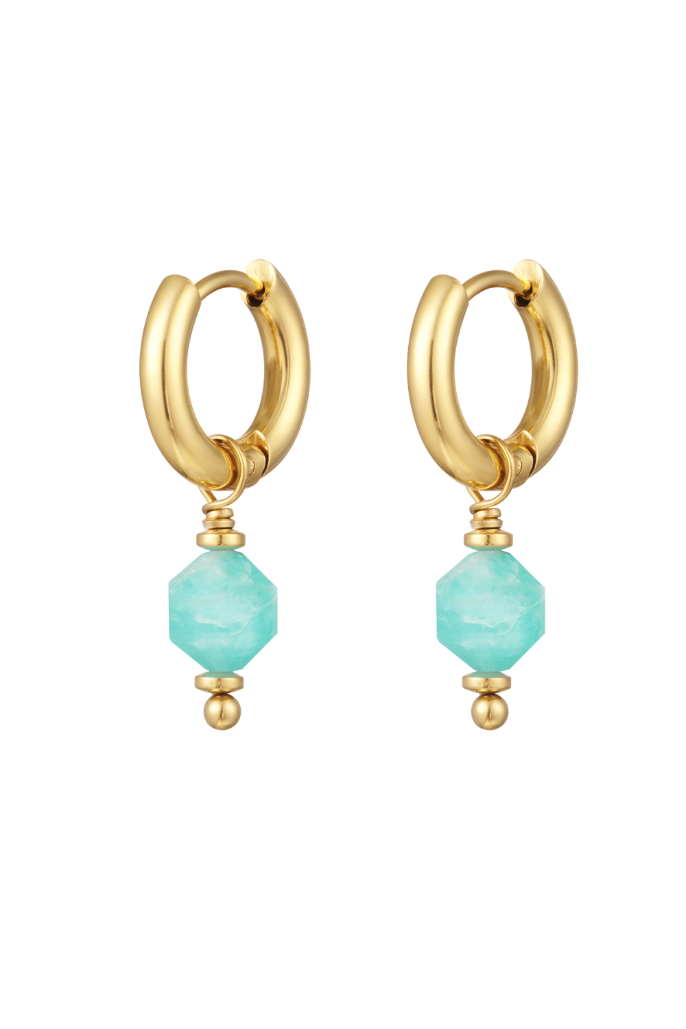 Boucles D'couleur Oreilles Avec Pierre January - Couleur Or/Marron
