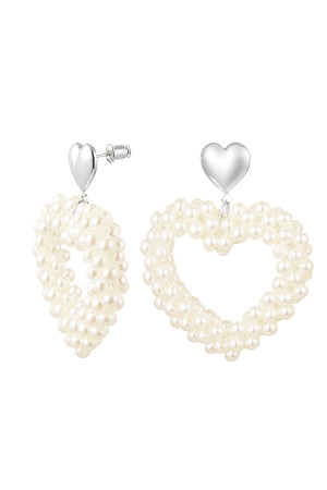 Boucles D'oreilles Coeur Perles - Cuivre Doré h5 