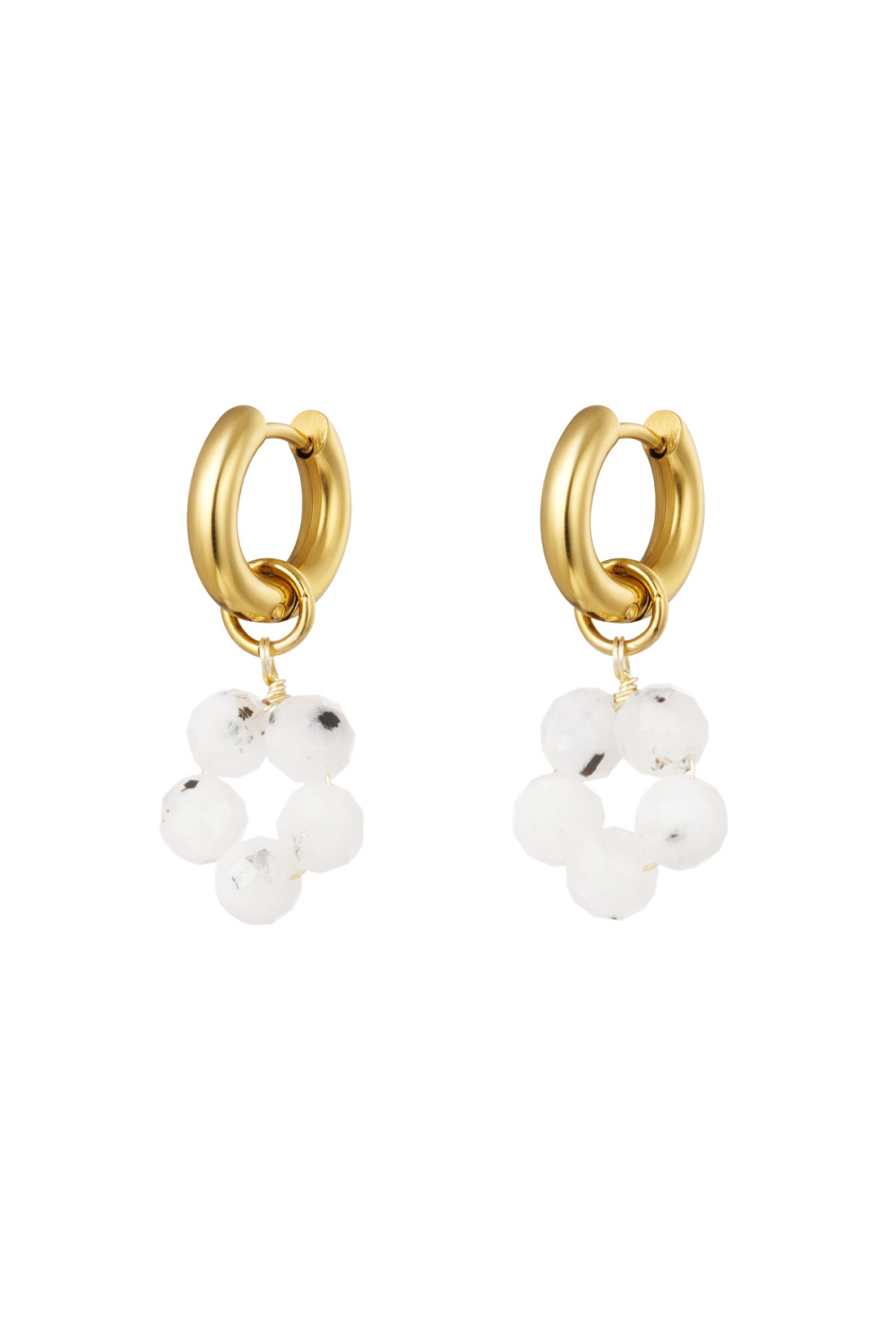 Boucles D'oreilles Fleur Perlée 