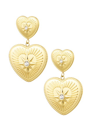 Boucles D'oreilles Cœurs Tendance Avec Pierres h5