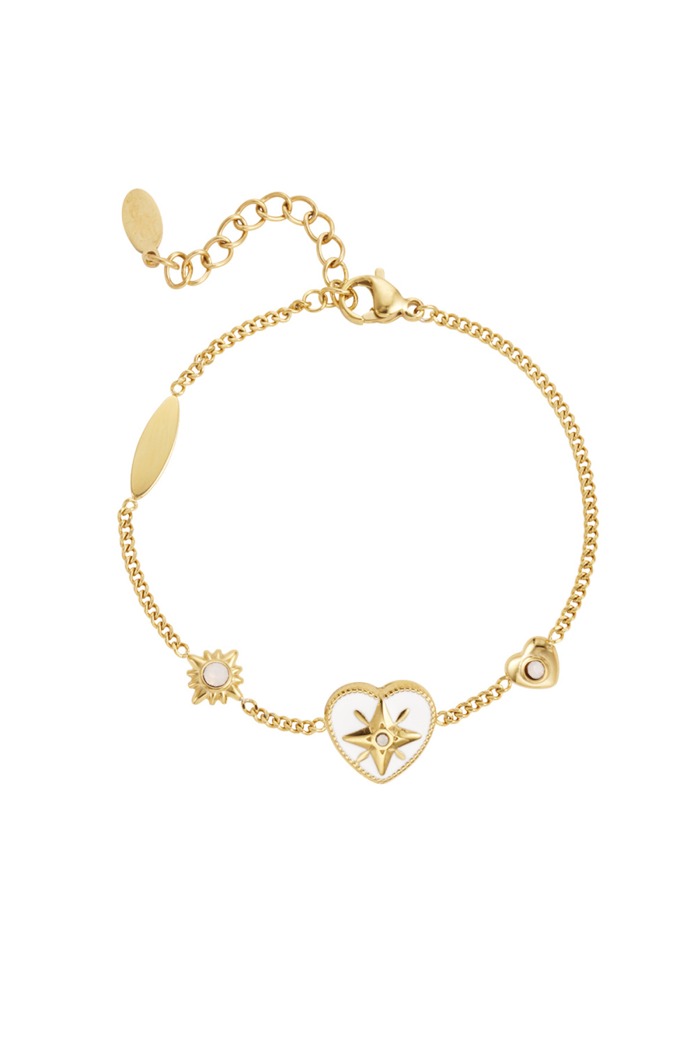 Bracelet Avec Breloques Colcouleur Orées - Couleur Or/Blanc (Pack With Plastic Bag)