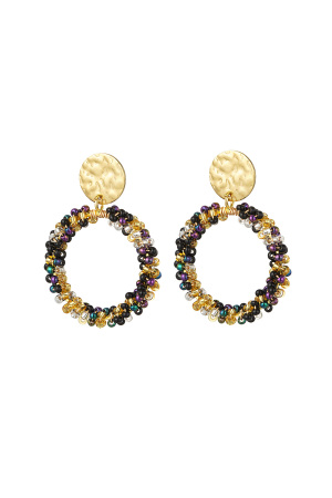Boucles D'oreilles Happy Beads - Noir/Doré Acier Inoxydable h5 