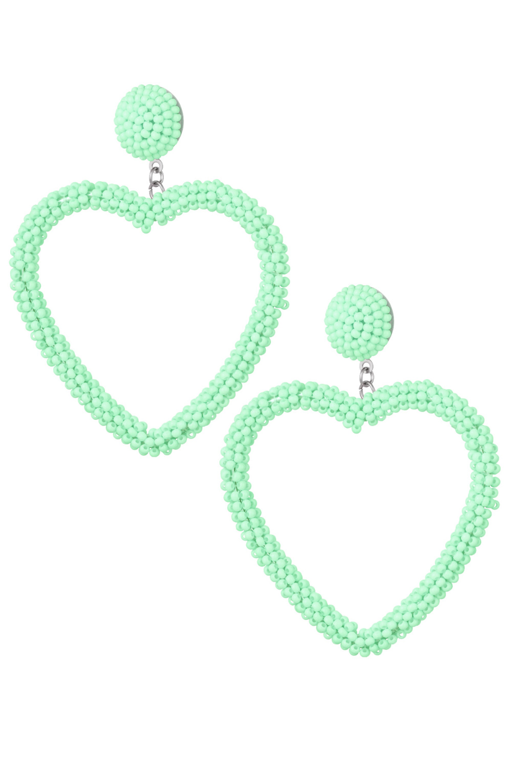 Boucles D'oreilles Perles Bonbon - Bleu Acier Inoxydable 