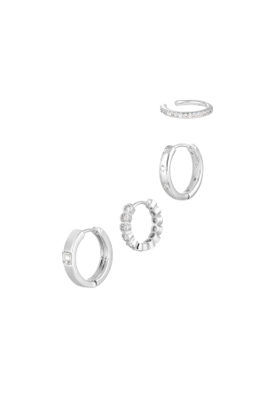 Boucle D'oreille Scintillant Subtile - Argent Cuivre h5 