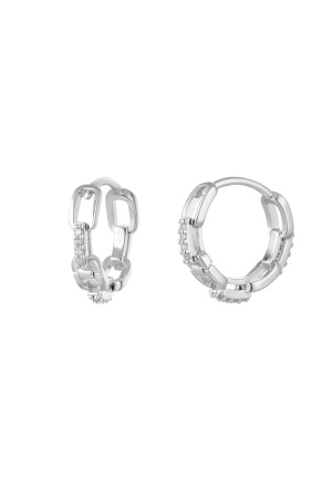 Boucles D'oreilles Liens Avec Zircon - Argent Cuivre h5 