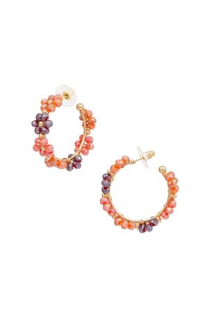Boucles D'oreilles Fleurs - Métal Orange/Marron h5