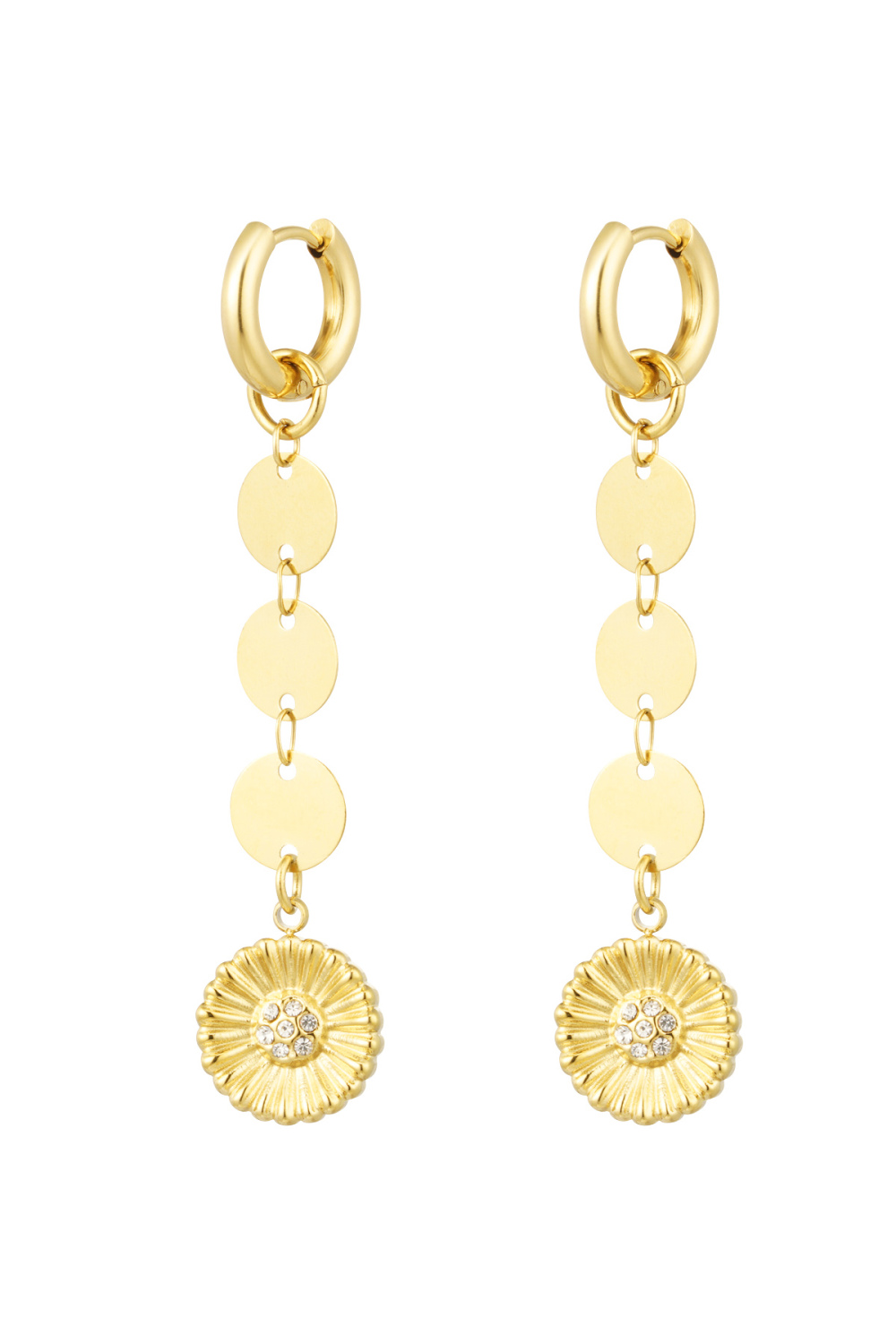 Boucles D'oreilles Collier Rond Avec Fleur
