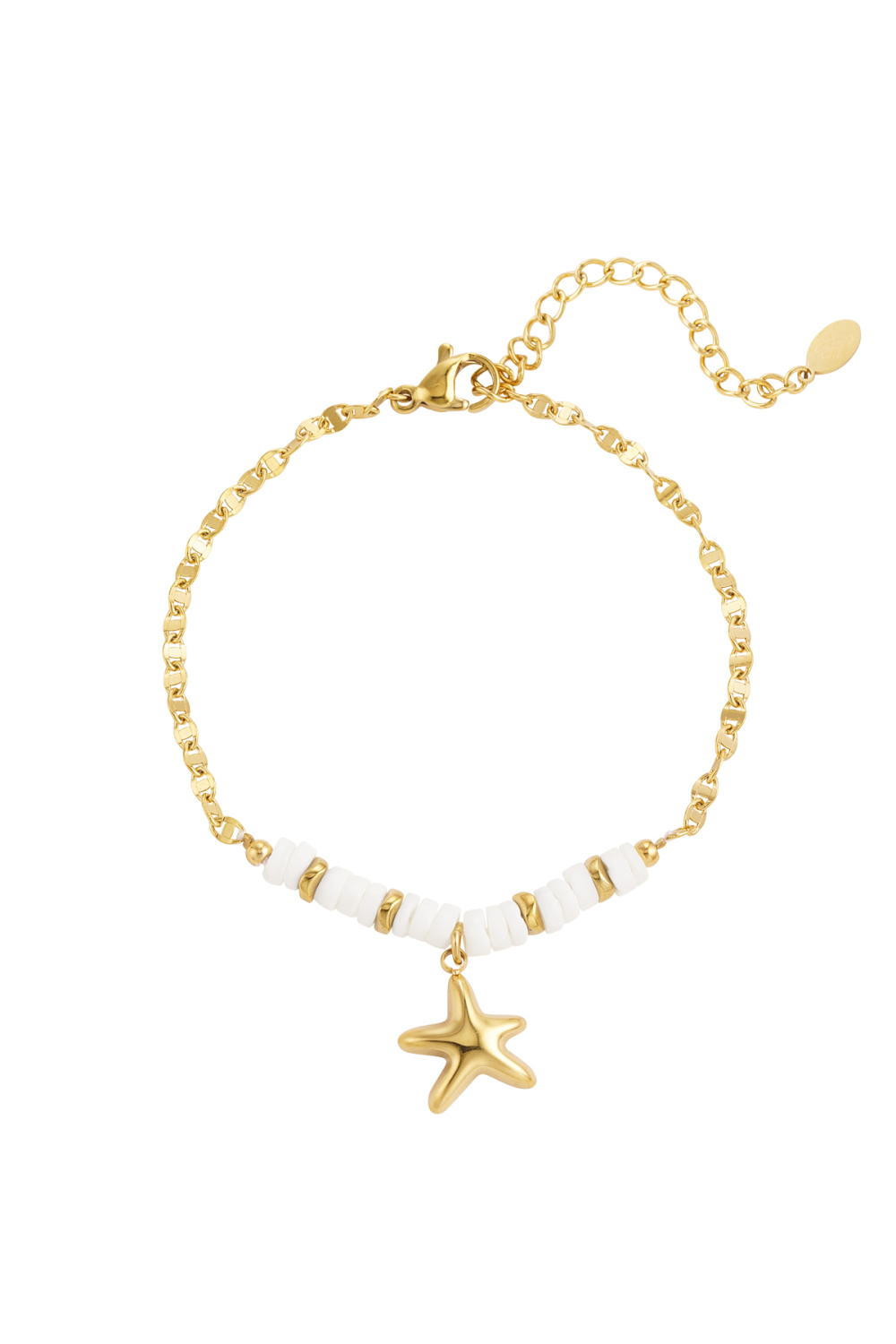 Bracelet Perles Et Étoile De Mer - Doré
